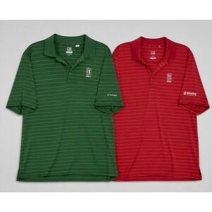 TPC Sawgrass Cutter & Buck 2 CB Polo Shirts Men's XL Green & Red Each W/Logo's